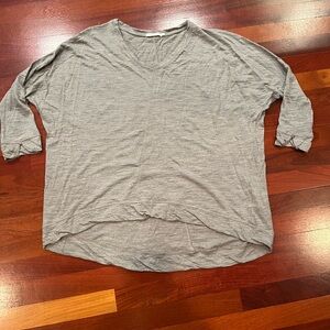 We Norwegians dolman sleeve hi lo hem vneck merino wool top